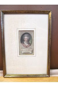 Fridrike Sophie Wilhelmine, Erbstatthalterin der vereinigten Niederlande. Koloriertes Kupferstich-Porträt leicht nach links im Rund, alt gerahmt.