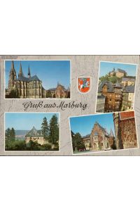 1051093 Gruß aus Marburg, Elisabethkirche, Landgrafenschloss Mehrbildkarte