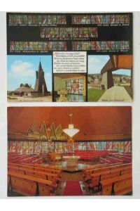 BUCHBACH im FRANKENWALD: 2 Ansichtskarten: St. Laurentiuskirche, Baujahr 1970/71  - - Architekt Prof. Gerd Mantke, Darmstadt;