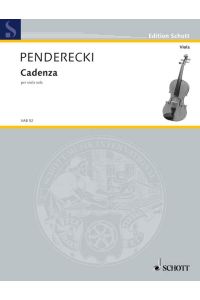 Cadenza  - per viola sola, (Serie: Viola-Bibliothek), (Reihe: Edition Schott)