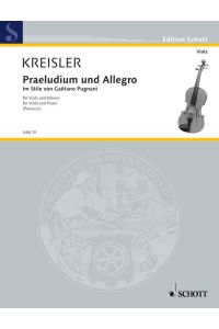 Praeludium und Allegro  - im Stile von Gaetano Pugnani, (Serie: Viola-Bibliothek), (Reihe: Edition Schott)