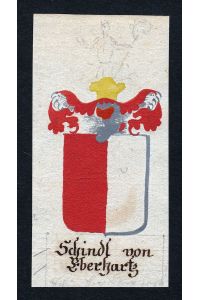 Schindl von Eberhartz - Schindl Schindel von Eberhartz Böhmen Manuskript Wappen Adel coat of arms heraldry Heraldik