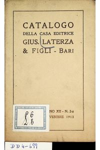 Catalogo della Casa Editrice Gius. Laterza & Figli