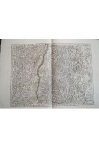 Le cours du Rhin au deffus de Strasbourg jusqua Worms et les pais adjacens. Original Kupferstichkarte, grenzkoloriert. Paris, um 1730. Blattgröße ca. 45, 5 x 75 cm.