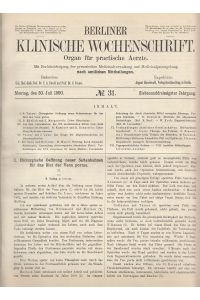 Chirurgische Oeffnung neuer Seitenbahnen für das Blut der Vena portae. IN: Berliner Klinische Wochenschrift, Heft 31, S. 677-681, 1900, Br.