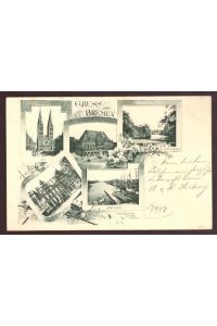 Ansichtskarte AK Bremen (5 Motive) (Dom, Gewerbehaus, Rathaus, Freihafen, Wallpartie)