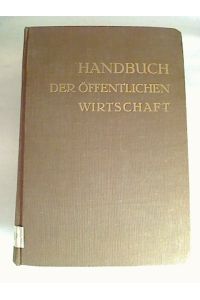 Handbuch der Öffentlichen Wirtschaft.