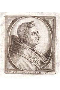 Gio. XXI detto XXII - Papa Giovanni XXII Portrait Bergamo incisione
