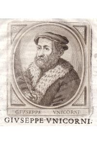 Giuseppe Unicorni - Giuseppe Unicorno matematico Portrait Bergamo incisione
