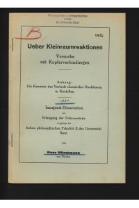 Ueber Kleinraumreaktionen. Versuche mit Kupferverbindungen. Dissertation.
