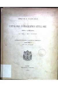 Specola Vaticana Catalogo Fotografico Stellare, Zone Vaticana, Volume 1