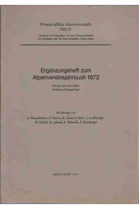 Ergänzungsheft zum Alpenvereinsjahrbuch 1972.   - (Beitäge zum Kartenblatt Hochkönig-Hagengebirge)