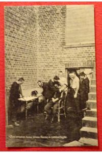 Ansichtskarte AK Rasiersalon hinter einem Hause in Lombartzyde (1. Weltkrieg mit Soldaten)