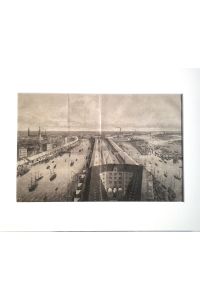 Sandthor-, Kaiser- u. Dalmann´s Quai im Hamburger Hafen. - (Holzstich von 1877 / aus einer Illustrierten der Zeit, mit Mittelfalz)
