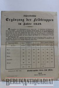 Außerordentliche Ergänzung der Feldtruppen im Jahre 1859. 28. April.
