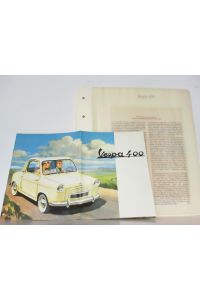 Vespa 400. Kleiner Wagen von großer Klasee. Bauzeitraum 1957-1961.   - Reihe: Automobil Edition Band 6 - Hier Faksimile AE 01074.