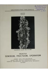 Universitas Halensis 1977. Delectus Seminum, Fructuum, Sporarum.
