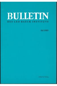 Bulletin des Leo Baeck Instituts, 84/1989