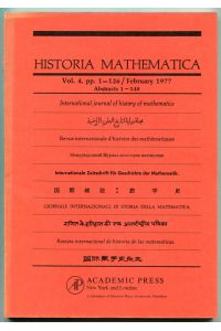Historia Mathematica: International journal of history of mathematics. Volume 4, Number 1, February 1977 (Abstracts 1-148)