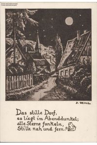 1133442 Kunstkarte J. Oehle -- Das stille Dorf