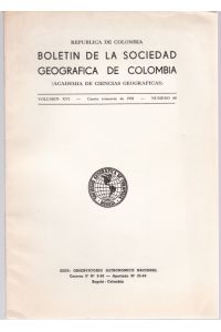 Boletin de la Sociedad Geografica de Colombia, Volumen XVI, Cuarto trimestre de 1958, Numero 60