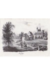 Schloss Laxburg (Schweiz). Orig. Lithographie v. Pecht, 1832.