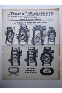 Thura - Freilaufschlösser für Fahrräder mit und ohne Schutzblech. (Angebotsblatt No. 228).