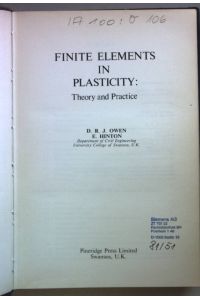 Finite elements in plasticity: Theory and Practice.