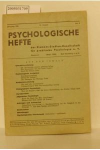 Psychologische Hefte der Siemens-Studiengesellschaft für Praktische Psychologie e. V