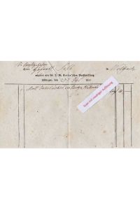 Gedrucktes Rechnungsformular auf Büttenpapier mit handschriftlichem Eintrag von 1811.