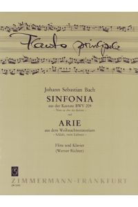 Sinfonia aus der Kantate BWV 209 BWV 209 / BWV 248  - und Arie aus dem Weihnachtsoratorium BWV 248 ”Schlafe, mein Liebster“, (Reihe: Flauto principale)