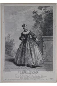 La belle Grecque. Kupferstich von Georg Friedrich Schmidt nach N. Lancret