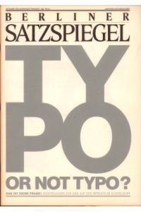 Berliner Satzspiegel. Zeitschrift für angewandte Typografie. 2/88.
