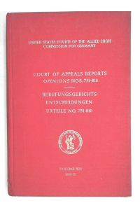 Court of Appeals Reports Opinions Nos. 751 - 810 - Berufungsgerichtsentscheidungen Urteile Nr. 751 - 810 - Volume XIV