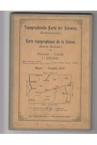 Topographische Karte der Schweiz. (Dufourkarte) Blatt XIV, Massstab 1: 100. 000