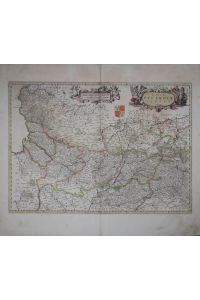Nova Picardiae Tabula. Grenzkolorierte Kupferstichkarte französischen Provinz Picardie im nordöstlichen Frankreich. Grenzkolorierte Kupferstichkarte von Janssonius.