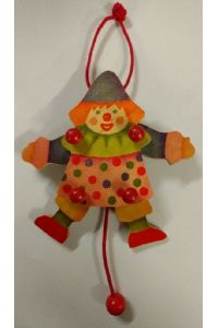Hampelmann Clown aus Holz. Ca. 14 cm groß.