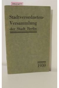 Stadtverordneten-Versammlung Berlin 1930