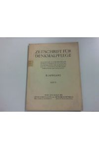 Zeitschrift für Denkmalpflege, III. Jahrgang Heft 5. -1929.