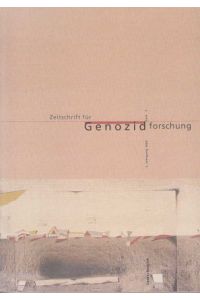 Zeitschrift für Genozidforschung 1. Jahrgang 1999. Heft 1.