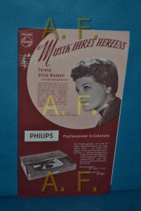 Musik ihres Herzens, Philips Plattenspieler (Werbeprospekt - ein Blatt gefaltet)