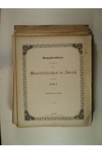 Konvolut von 27 Broschüren: Neujahrsblatt, herausgegeben von der Stadtbibliothek in Zürich