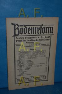 Bodenreform / Deutsche Volksstimme, Frei Land, Orag der Deutschen Bodenreformer, Nummer 24, 27. Jahrgang, 20. Dezember 1916