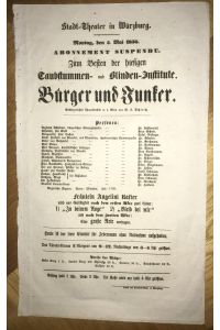 Konvolut von 40 Theaterzetteln zu Aufführungen am Würzburger Stadttheater.