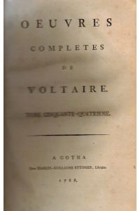 Oeuvres completes de Voltaire.   - Lettres du Roi de Prusse et de M. de Voltaire.