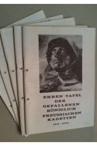 Ehren-Tafel der gefallenen Königlich Preussischen Kadetten. 1814-1895, 1895-1913, 1913-Auflösung. 3 Bde.