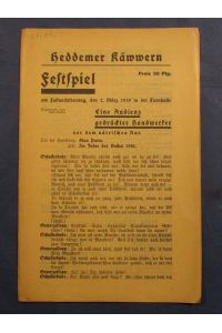 Heddemer Käwwern. Festspiel am Fastnachtssonntag, den 2. März 1939 in der Turnhalle.
