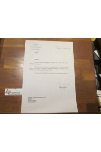 Brief des Aussenministeriums von Frankreich