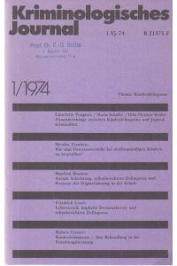 1 / 1974. Kriminologisches Journal. 6. Jahrgang.