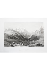 Col de Balme - Hochgebirgspass der Alpen Schweiz Suisse Svizzera Ansicht view steel engraving